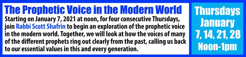Banner Image for The Prophetic Voice in the Modern World with Rabbi Scott Shafrin