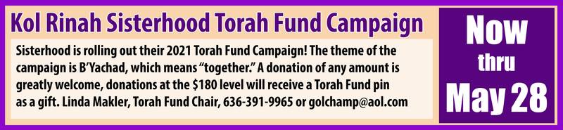 Banner Image for Kol Rinah Sisterhood Torah Fund Campaign